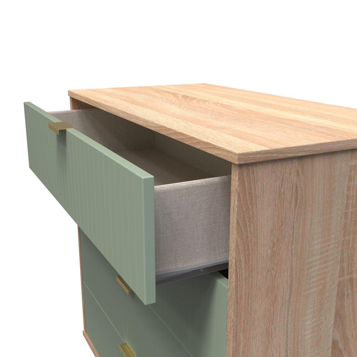 Linear 4 Drawer Chest with Gold Hairpin Legs