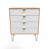 Linear 4 Drawer Chest with Gold Hairpin Legs