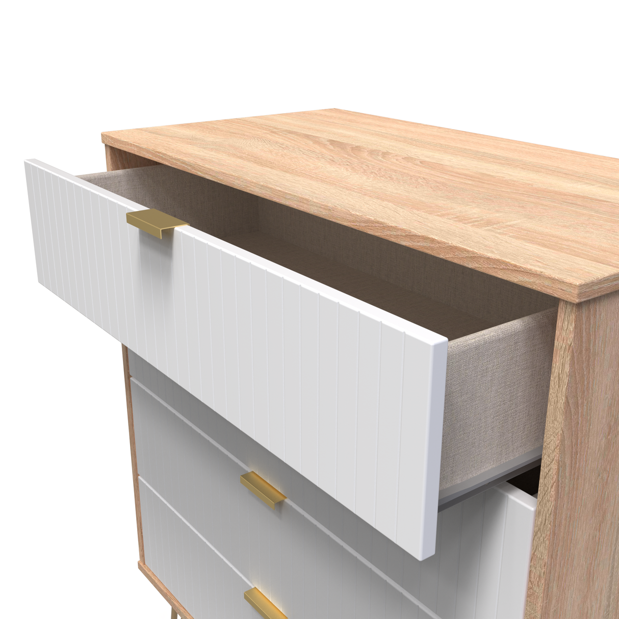 Linear 4 Drawer Chest with Gold Hairpin Legs