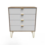 Linear 4 Drawer Chest with Gold Hairpin Legs