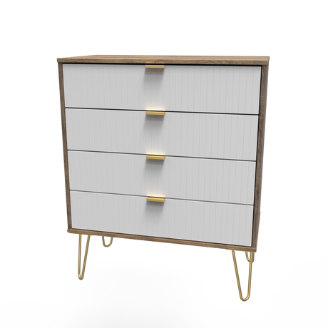 Linear 4 Drawer Chest with Gold Hairpin Legs