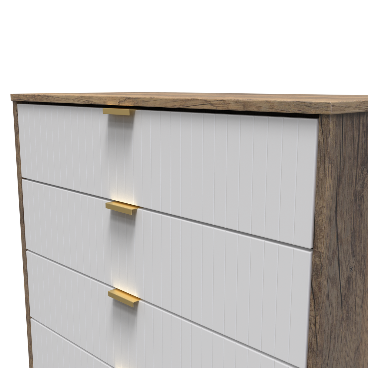 Linear 4 Drawer Chest with Gold Hairpin Legs