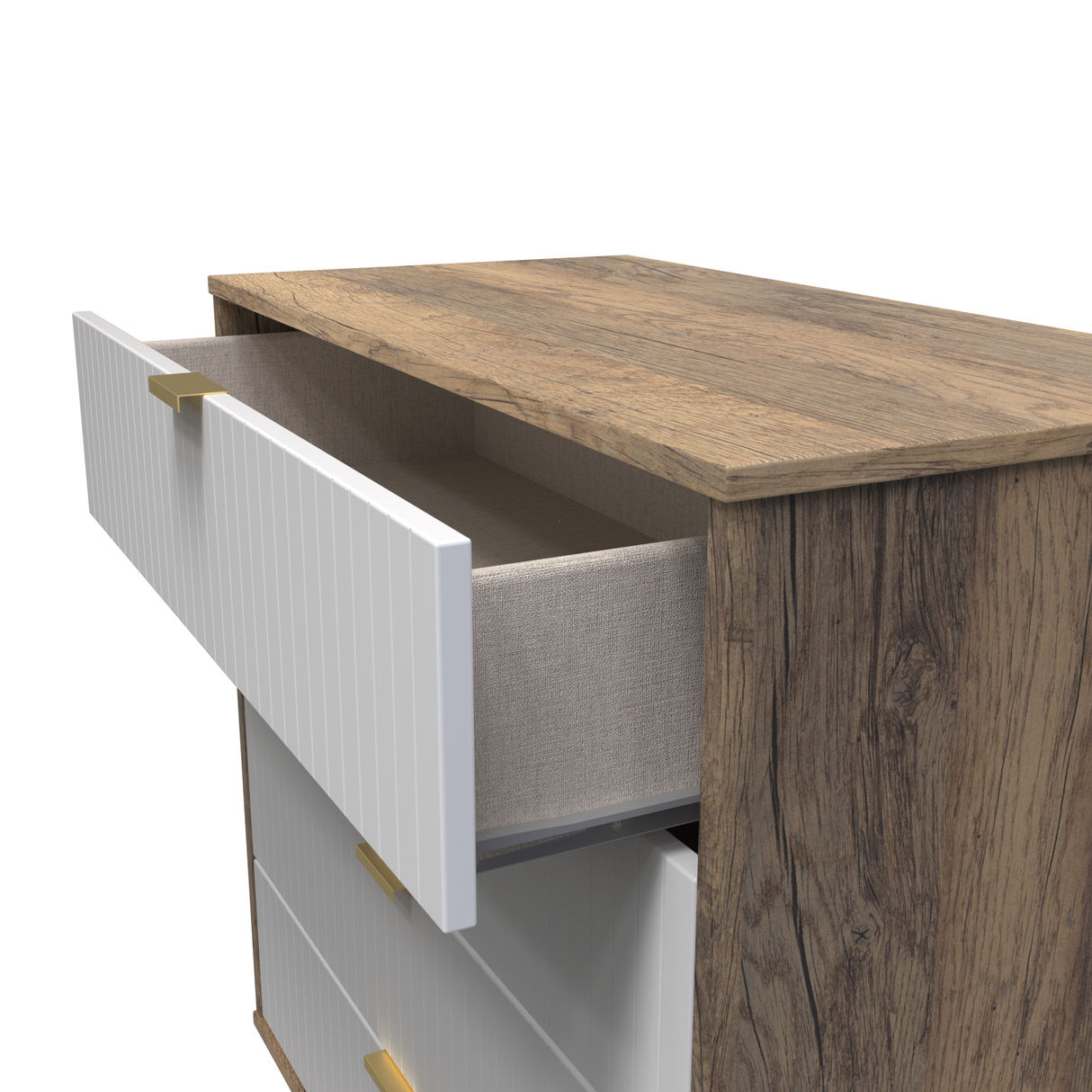 Linear 4 Drawer Chest with Gold Hairpin Legs