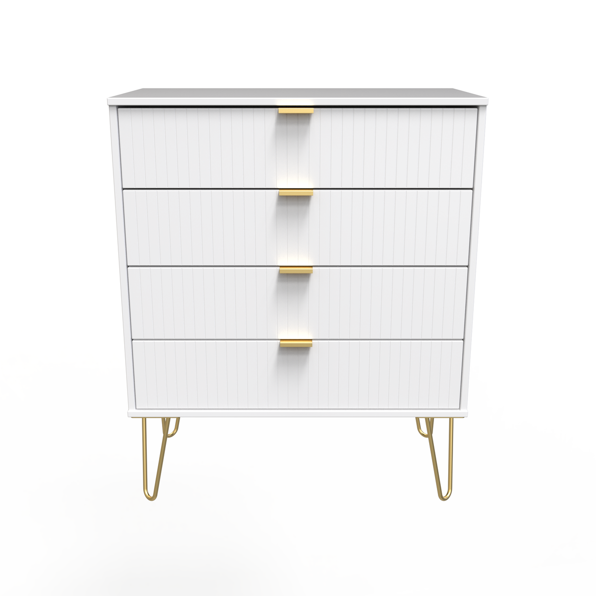 Linear 4 Drawer Chest with Gold Hairpin Legs