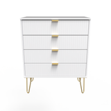 Linear 4 Drawer Chest with Gold Hairpin Legs