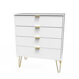 Linear 4 Drawer Chest with Gold Hairpin Legs