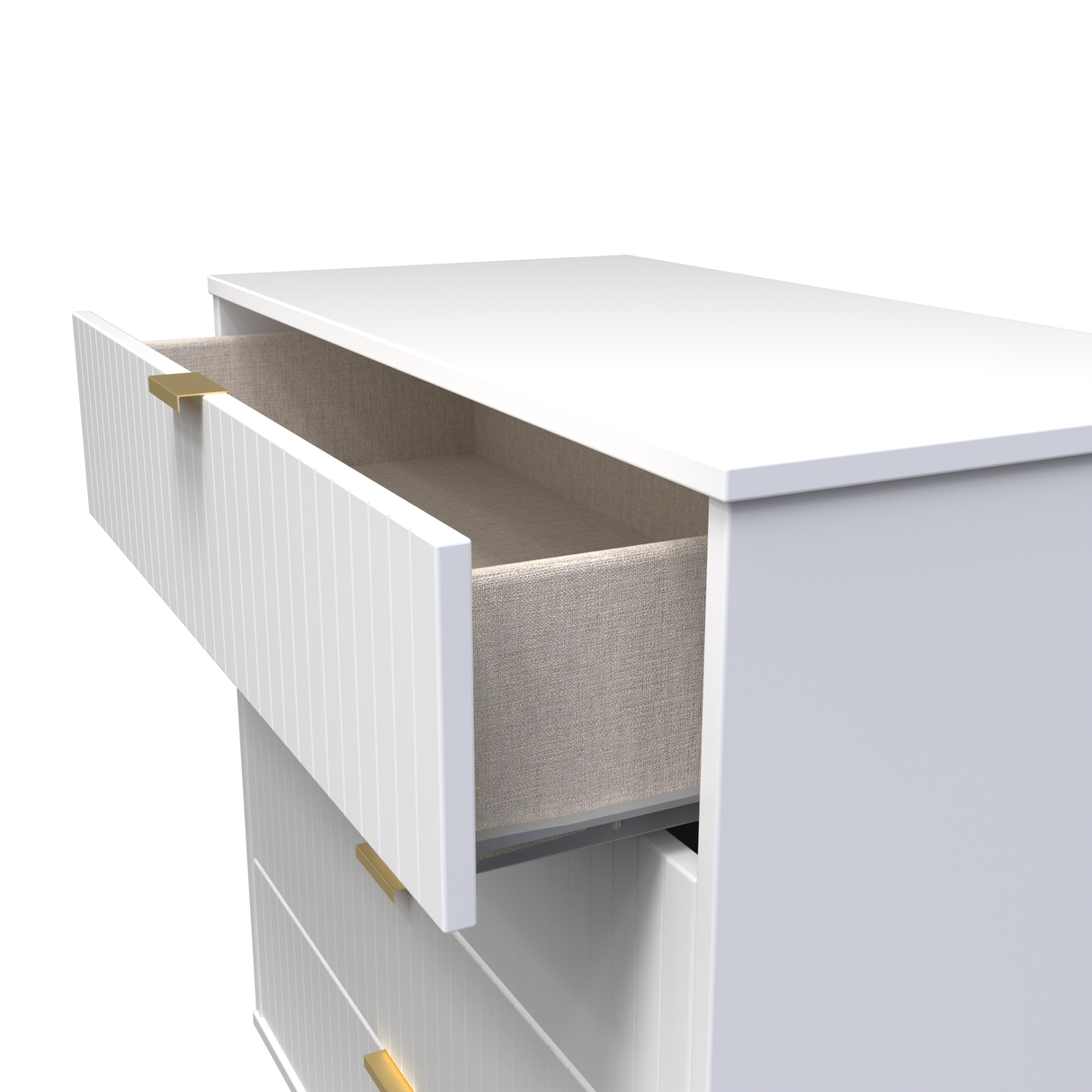 Linear 4 Drawer Chest with Gold Hairpin Legs