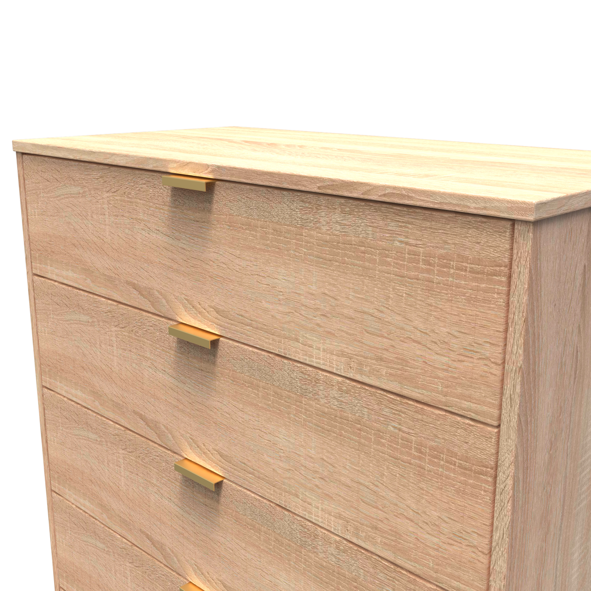 Linear 5 Drawer Chest with Gold Hairpin Legs