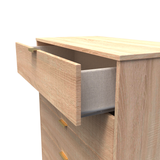 Linear 5 Drawer Chest with Gold Hairpin Legs