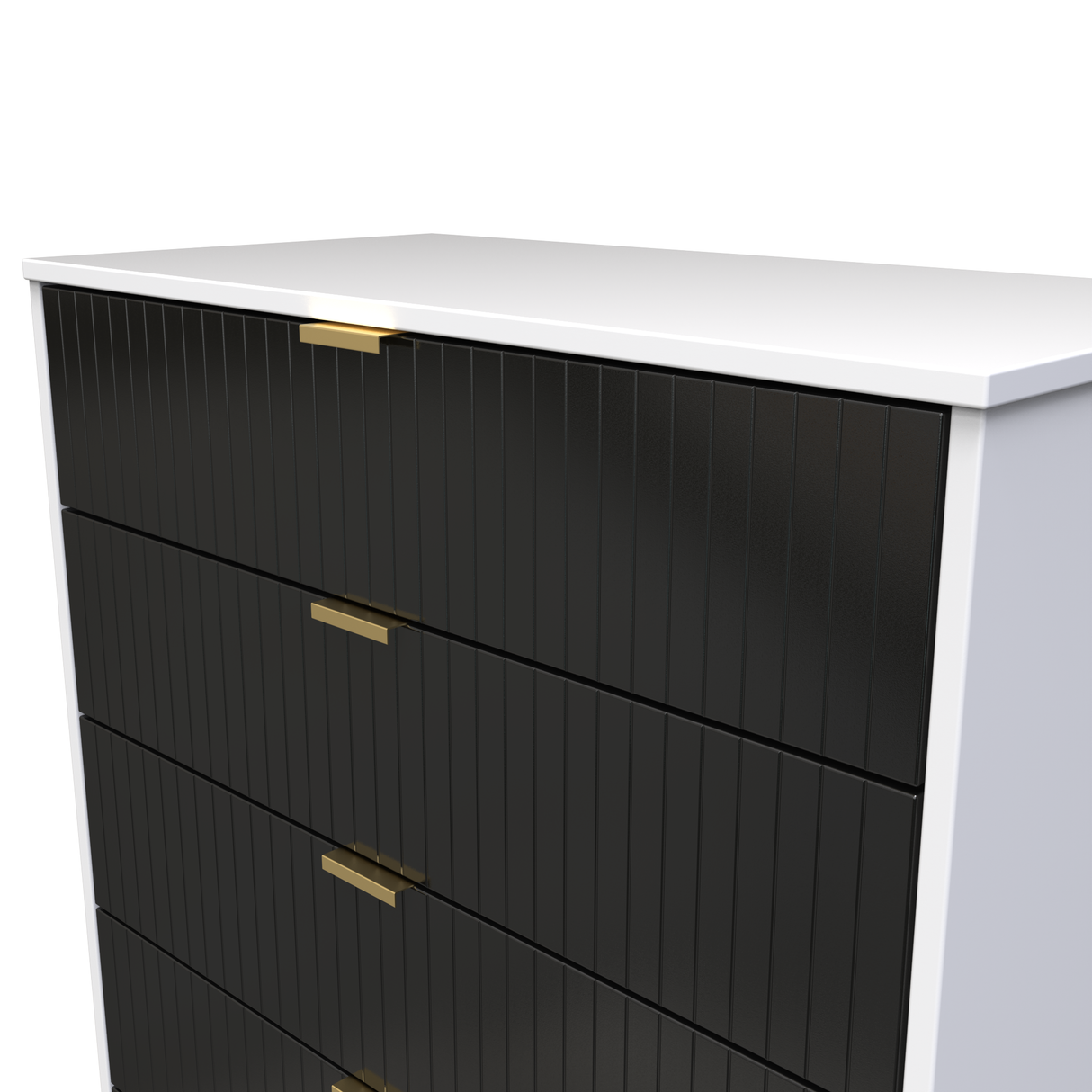 Linear 5 Drawer Chest with Gold Hairpin Legs