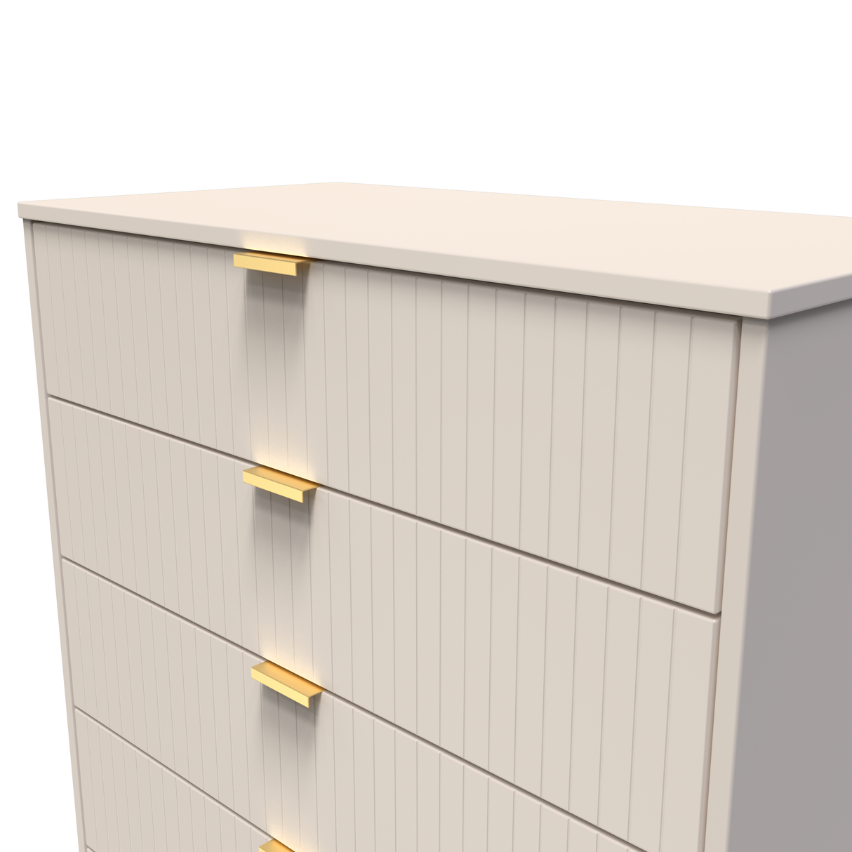 Linear 5 Drawer Chest with Gold Hairpin Legs