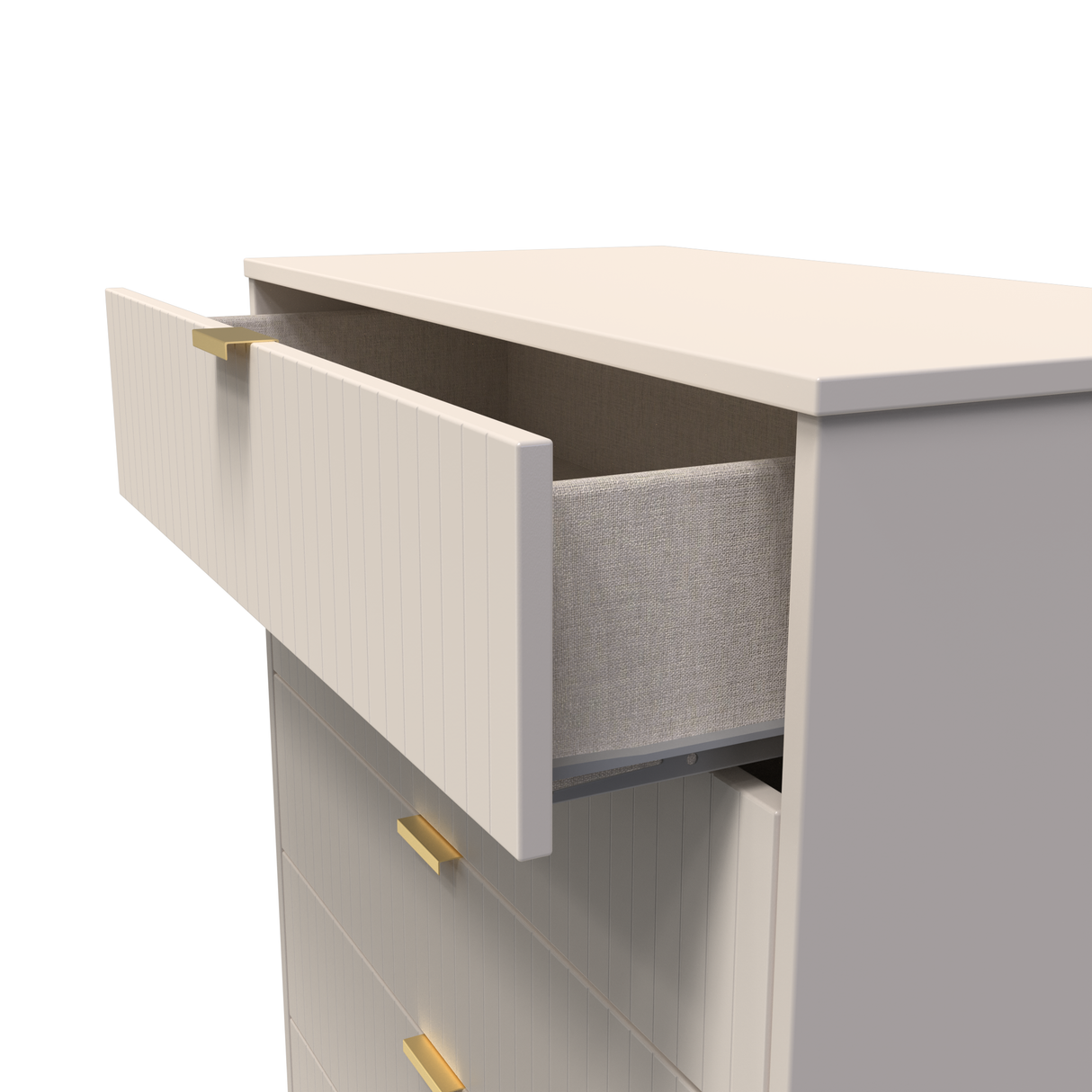 Linear 5 Drawer Chest with Gold Hairpin Legs