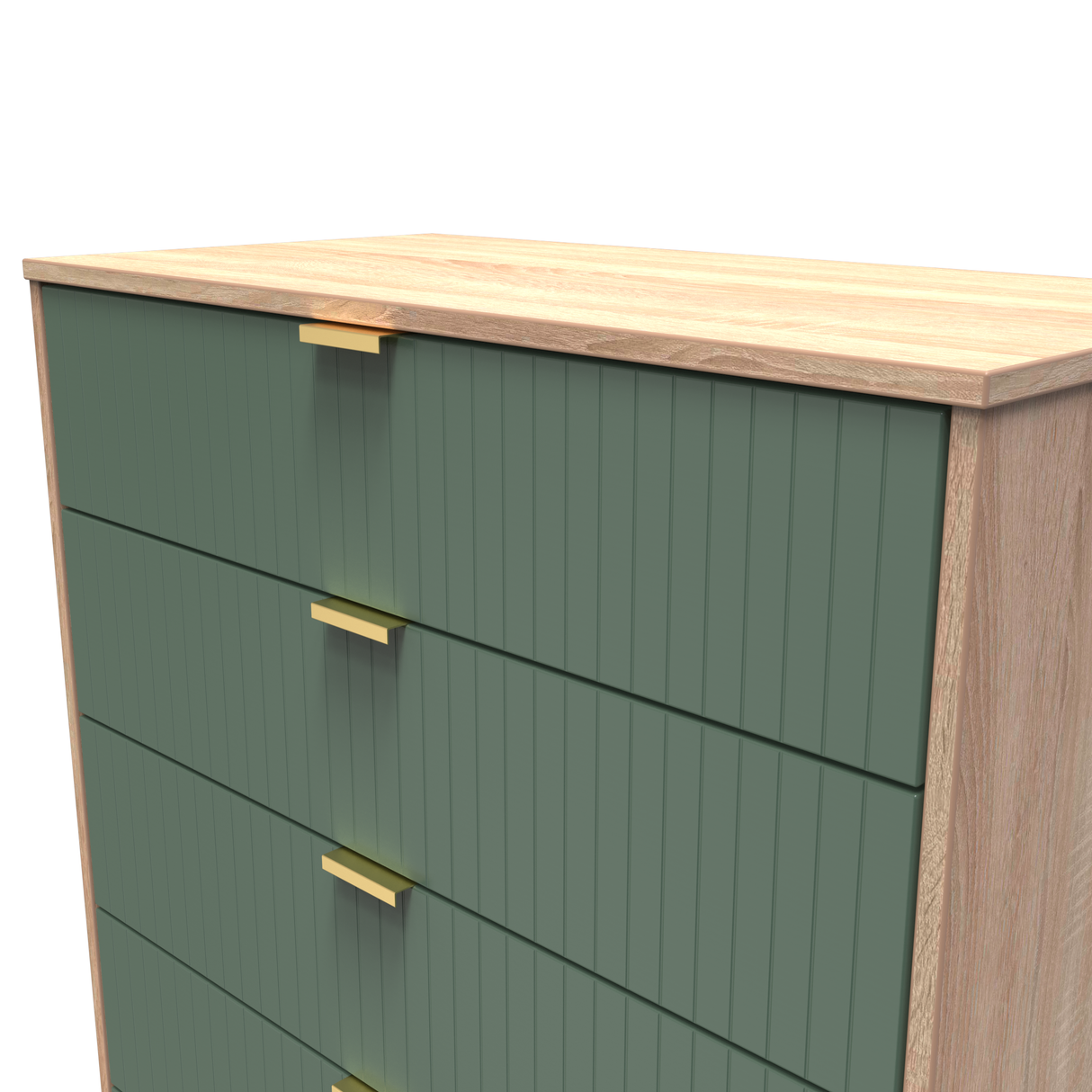 Linear 5 Drawer Chest with Gold Hairpin Legs