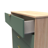 Linear 5 Drawer Chest with Gold Hairpin Legs