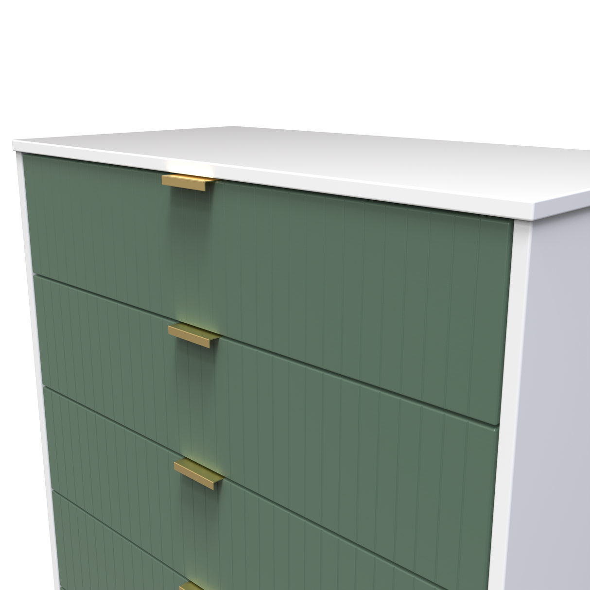 Linear 5 Drawer Chest with Gold Hairpin Legs