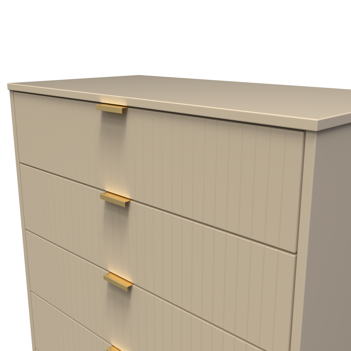 Linear 5 Drawer Chest with Gold Hairpin Legs