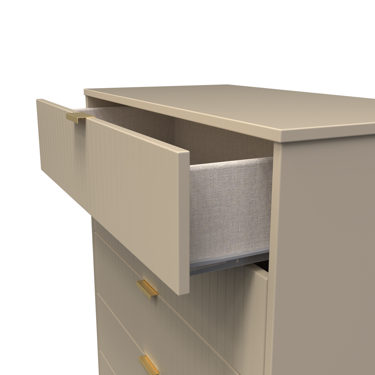 Linear 5 Drawer Chest with Gold Hairpin Legs