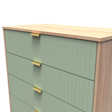 Linear 5 Drawer Chest with Gold Hairpin Legs