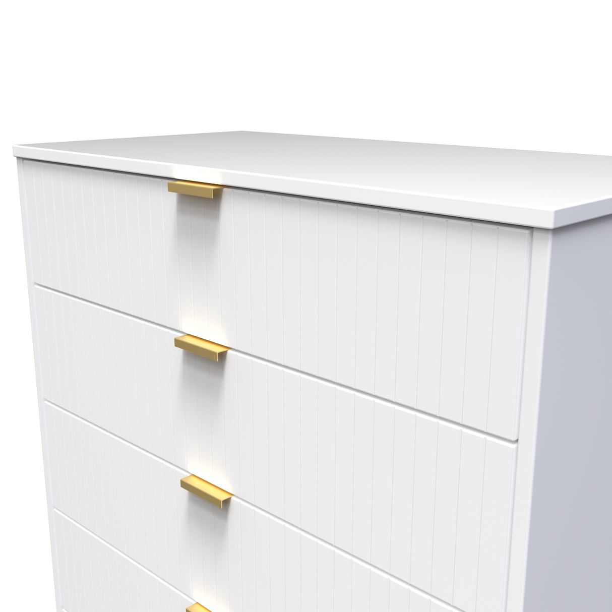 Linear 5 Drawer Chest with Gold Hairpin Legs