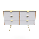 Linear 5 Drawer Chest with Gold Hairpin Legs