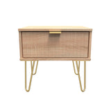 Linear 1 Drawer Bedside Cabinet with Gold Hairpin Legs