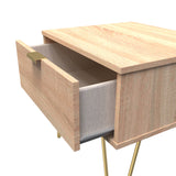 Linear 1 Drawer Bedside Cabinet with Gold Hairpin Legs