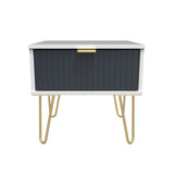 Linear 1 Drawer Bedside Cabinet with Gold Hairpin Legs