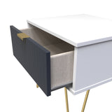 Linear 1 Drawer Bedside Cabinet with Gold Hairpin Legs