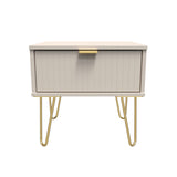 Linear 1 Drawer Bedside Cabinet with Gold Hairpin Legs