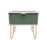 Linear 1 Drawer Bedside Cabinet with Gold Hairpin Legs