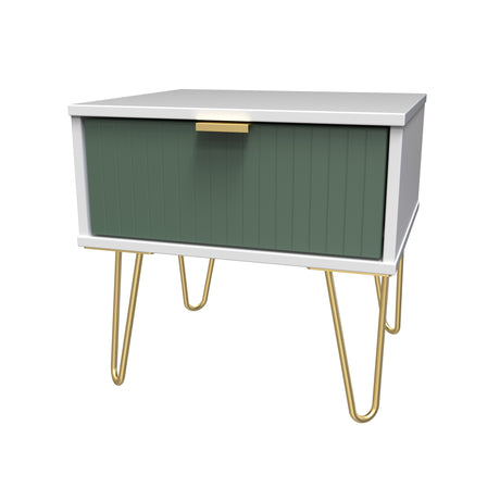 Linear 1 Drawer Bedside Cabinet with Gold Hairpin Legs