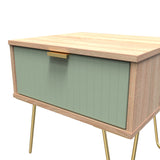 Linear 1 Drawer Bedside Cabinet with Gold Hairpin Legs