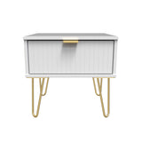 Linear 1 Drawer Bedside Cabinet with Gold Hairpin Legs