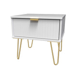 Linear 1 Drawer Bedside Cabinet with Gold Hairpin Legs