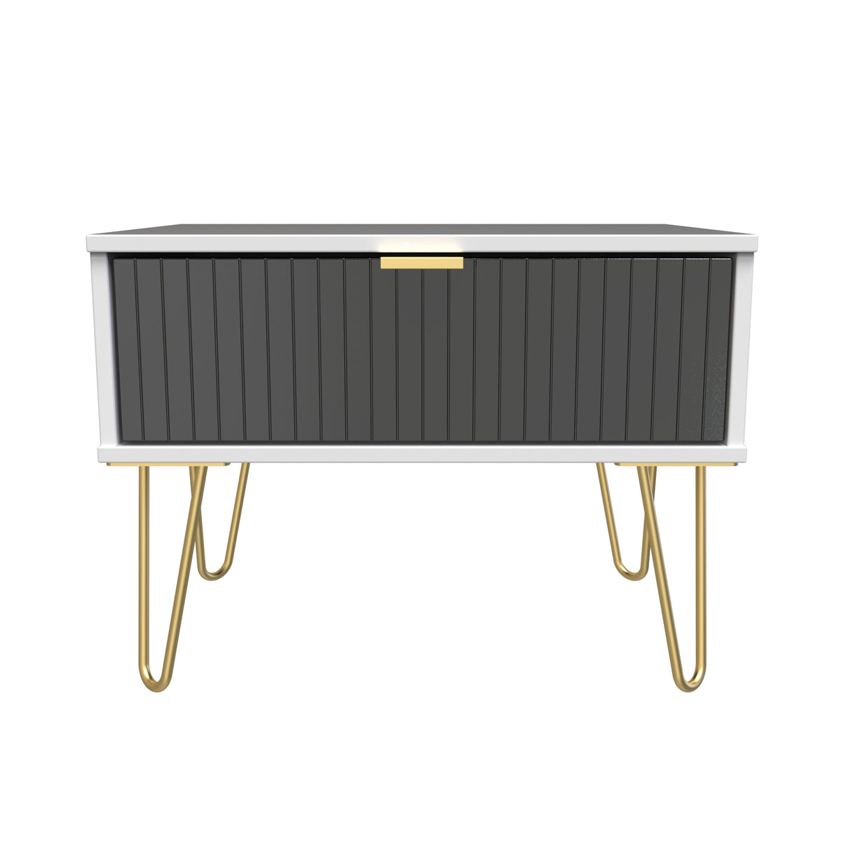 Linear 1 Drawer Midi Chest with Gold Hairpin Legs