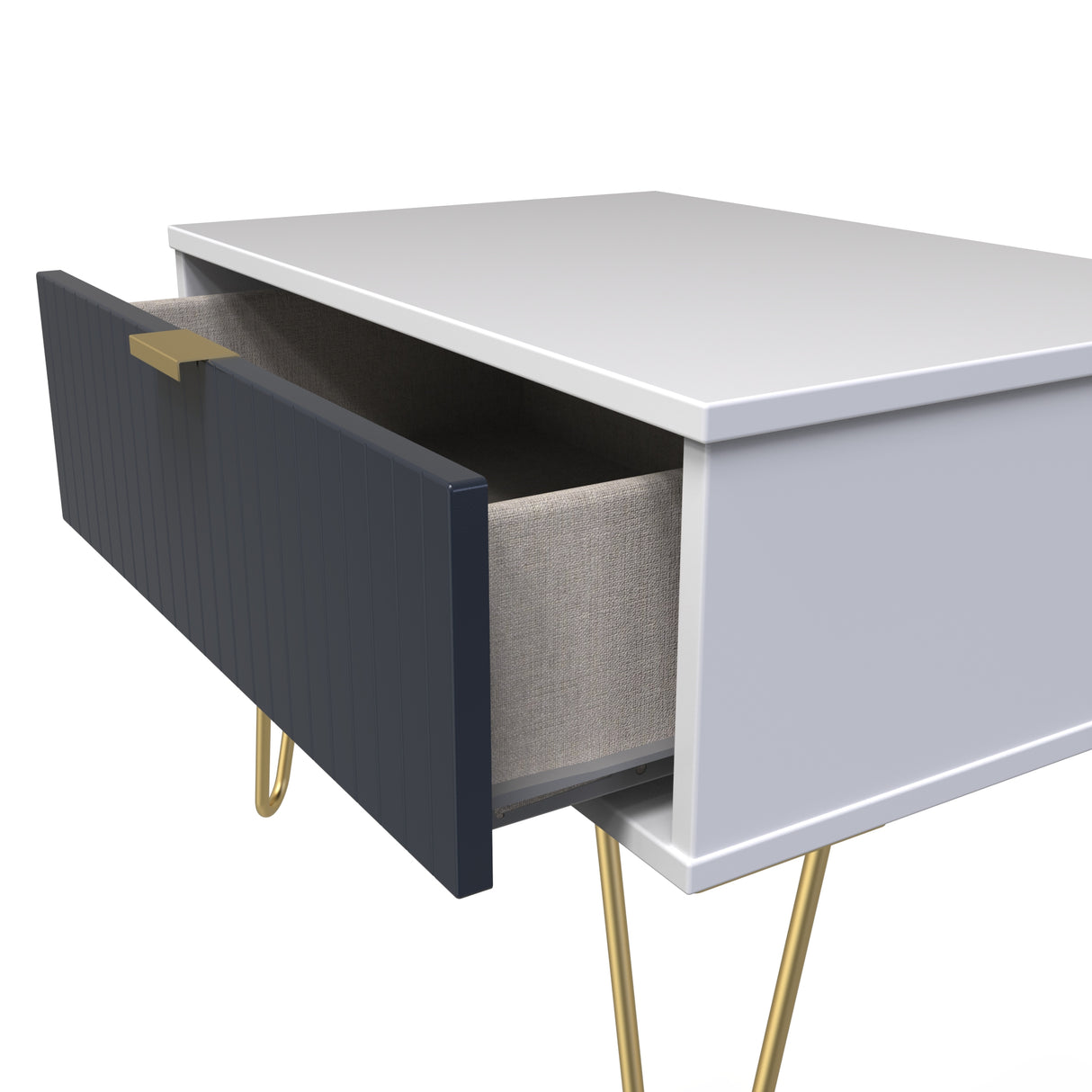 Linear 1 Drawer Midi Chest with Gold Hairpin Legs