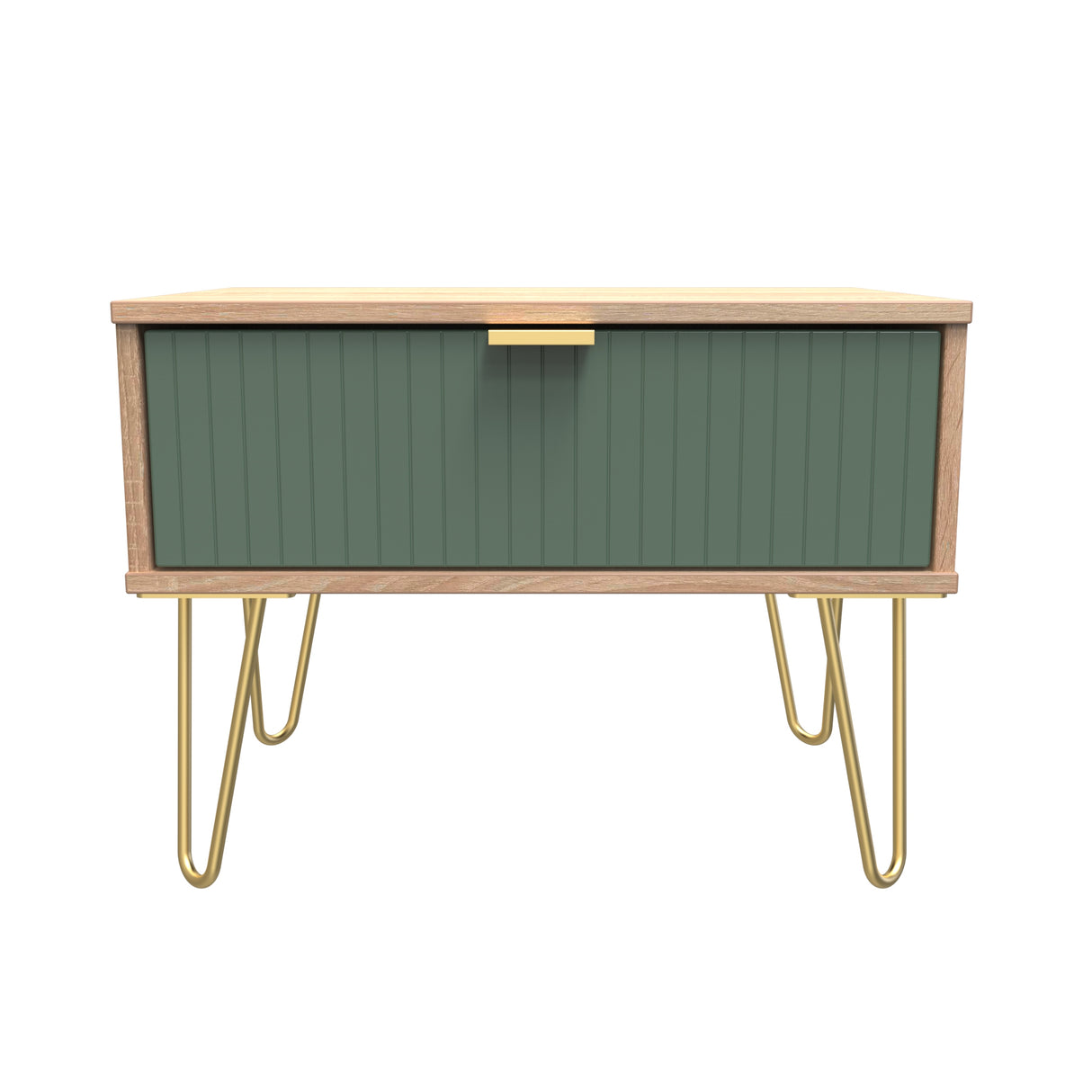 Linear 1 Drawer Midi Chest with Gold Hairpin Legs