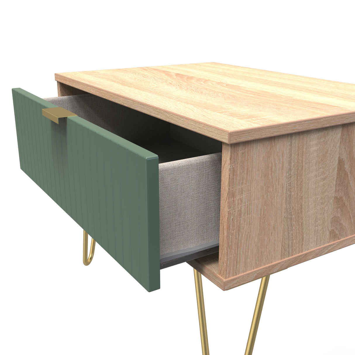 Linear 1 Drawer Midi Chest with Gold Hairpin Legs