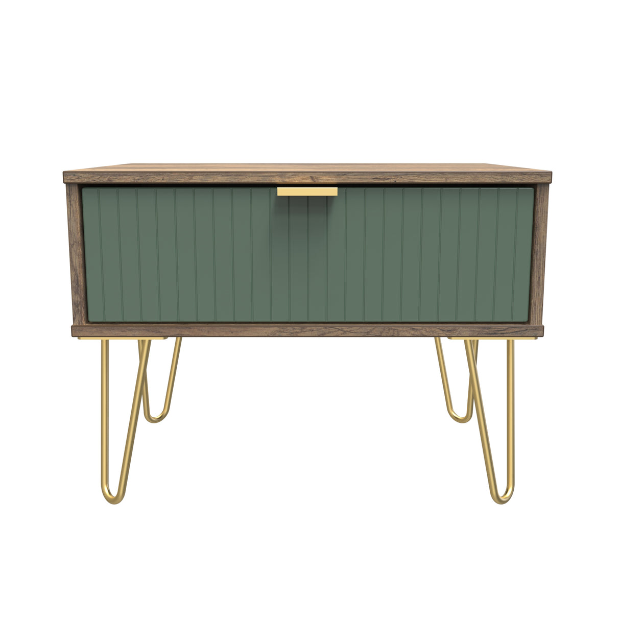 Linear 1 Drawer Midi Chest with Gold Hairpin Legs