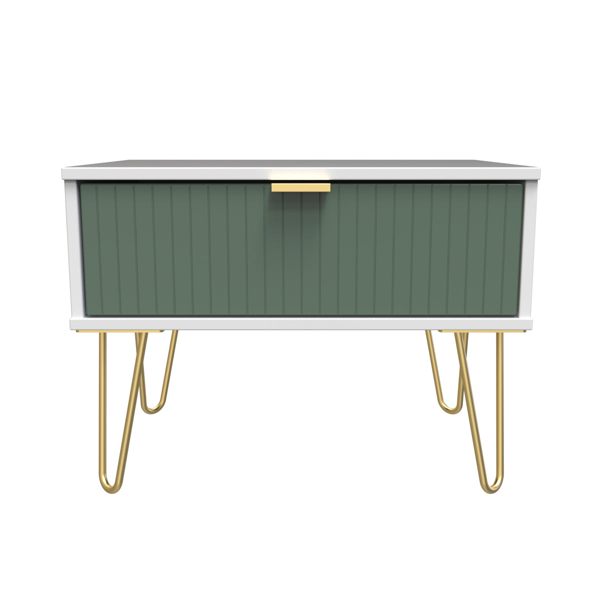 Linear 1 Drawer Midi Chest with Gold Hairpin Legs