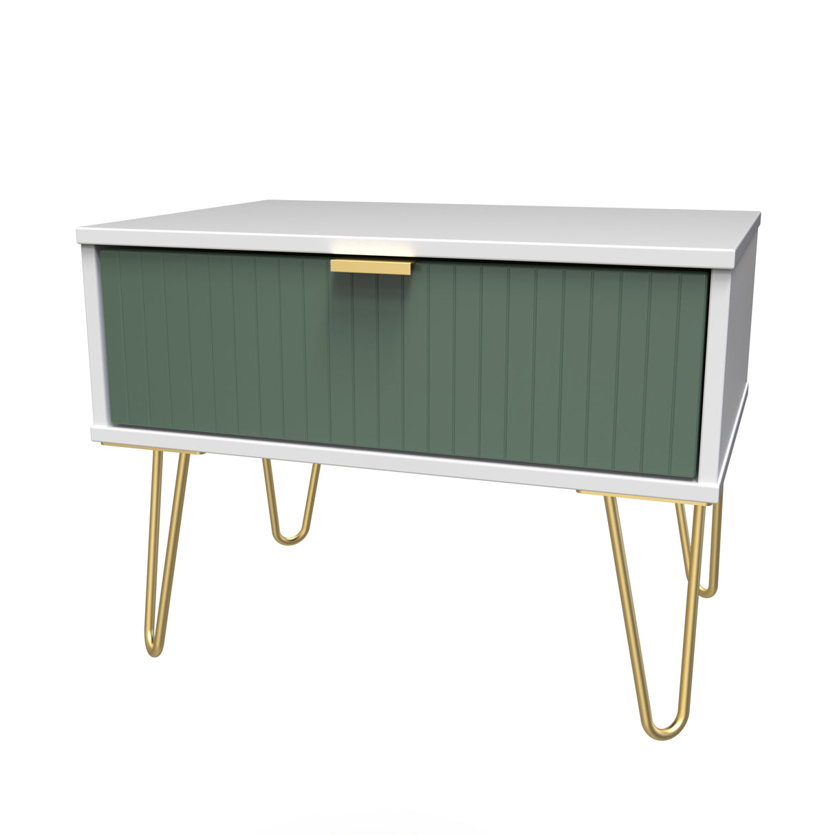 Linear 1 Drawer Midi Chest with Gold Hairpin Legs