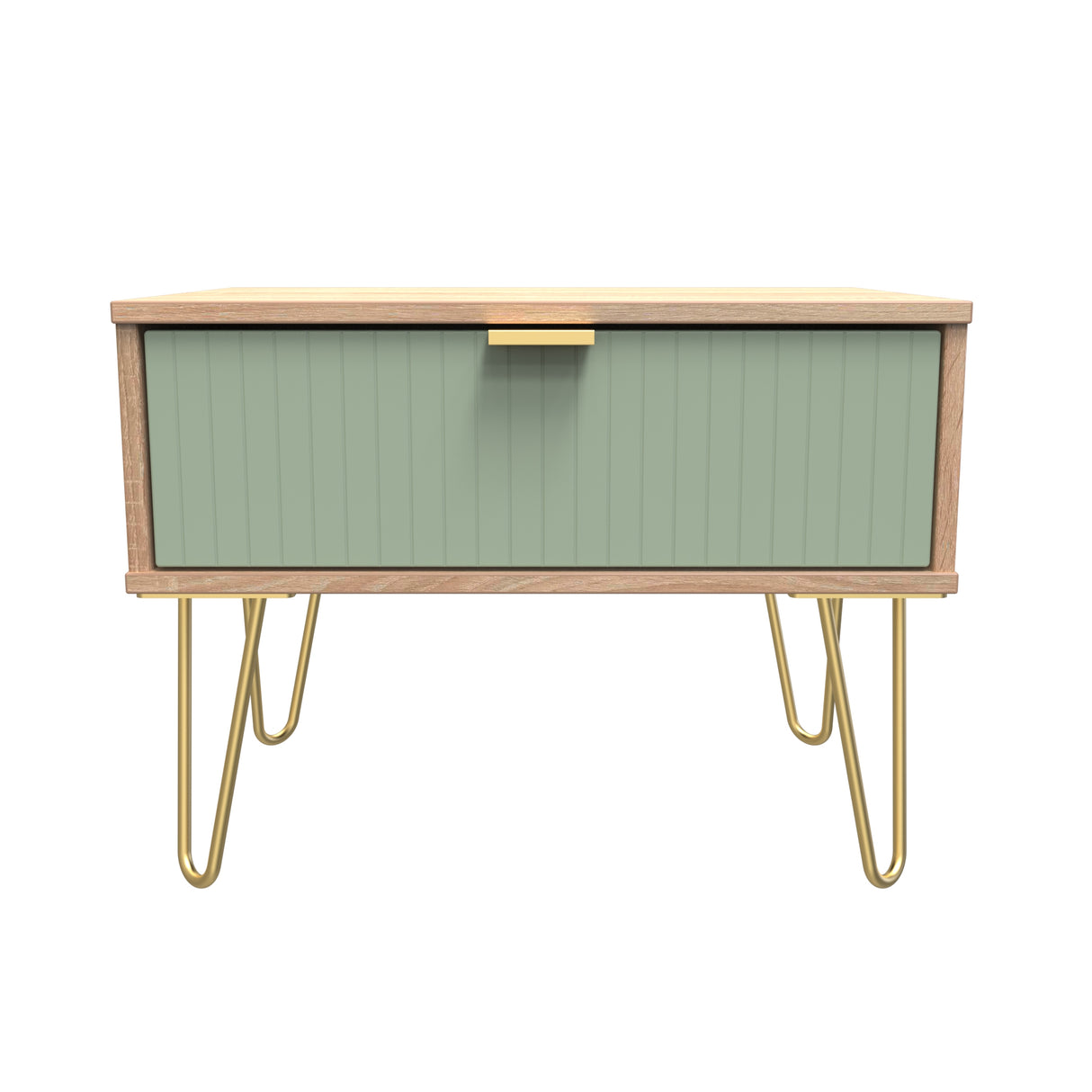 Linear 1 Drawer Midi Chest with Gold Hairpin Legs