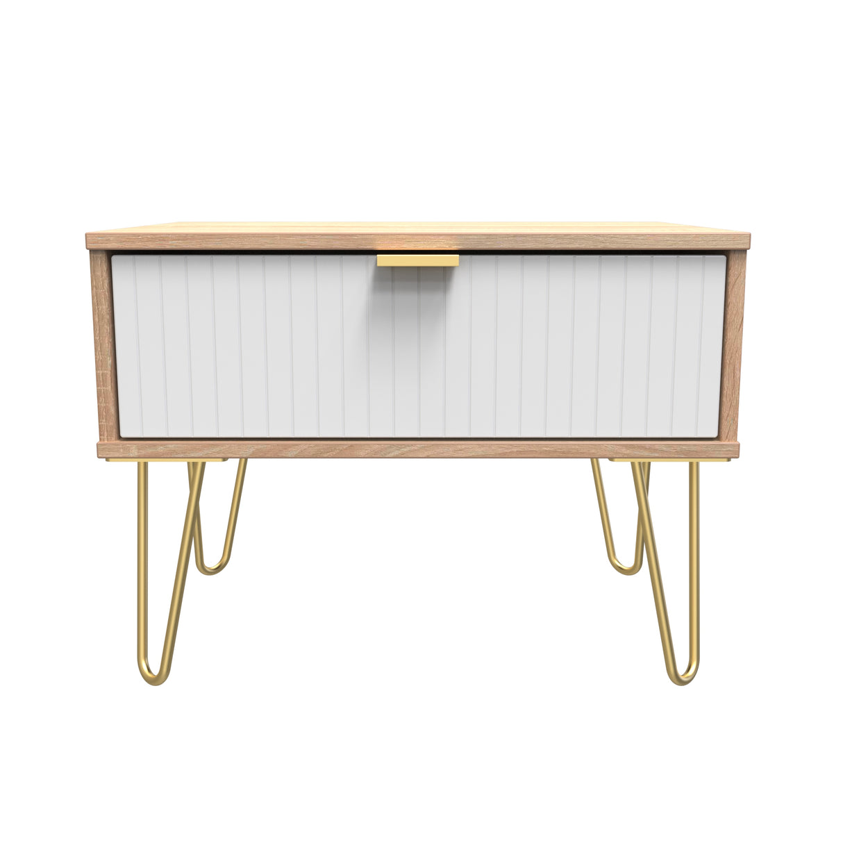 Linear 1 Drawer Midi Chest with Gold Hairpin Legs