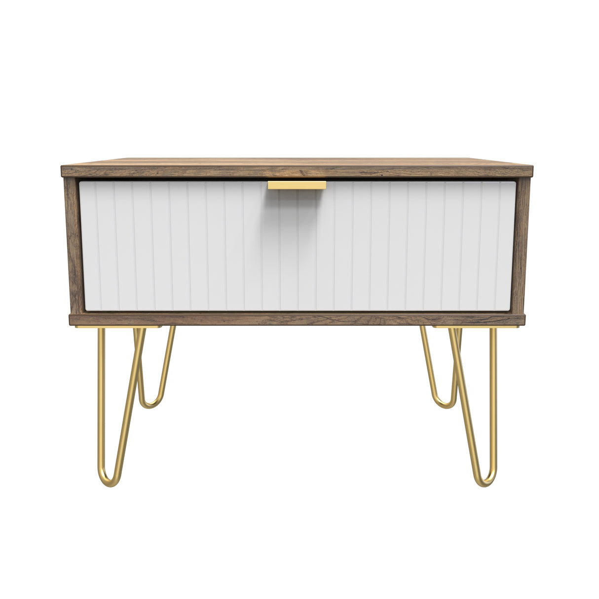 Linear 1 Drawer Midi Chest with Gold Hairpin Legs