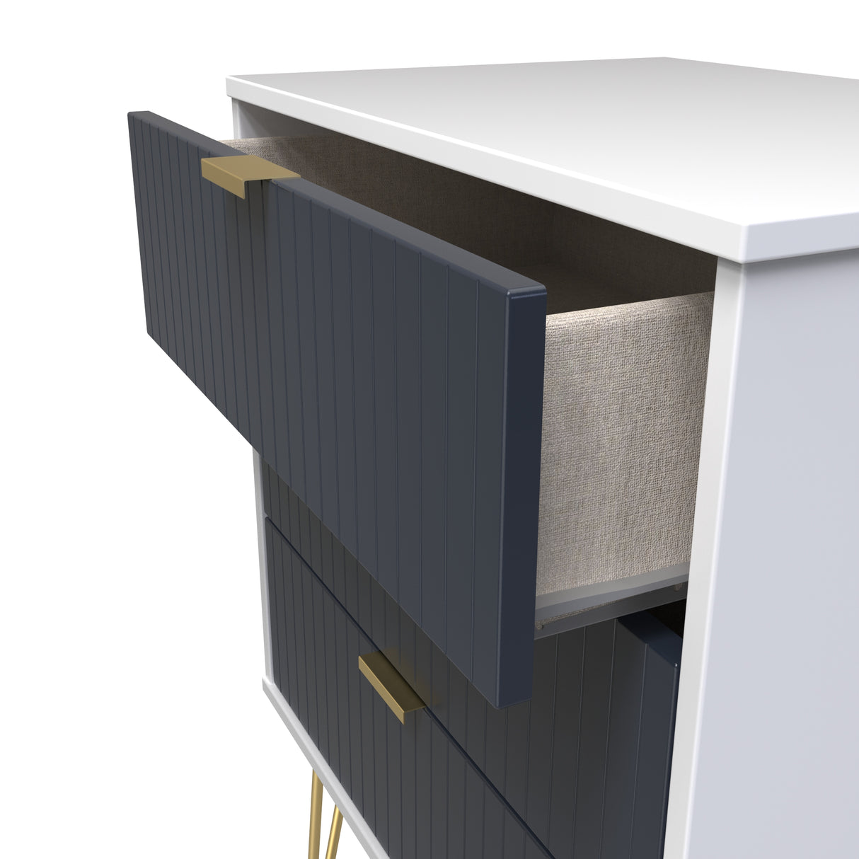 Linear 3 Drawer Midi Chest with Gold Hairpin Legs