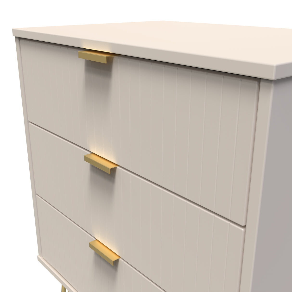 Linear 3 Drawer Midi Chest with Gold Hairpin Legs