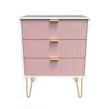 Linear 3 Drawer Midi Chest with Gold Hairpin Legs