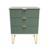 Linear 3 Drawer Midi Chest with Gold Hairpin Legs