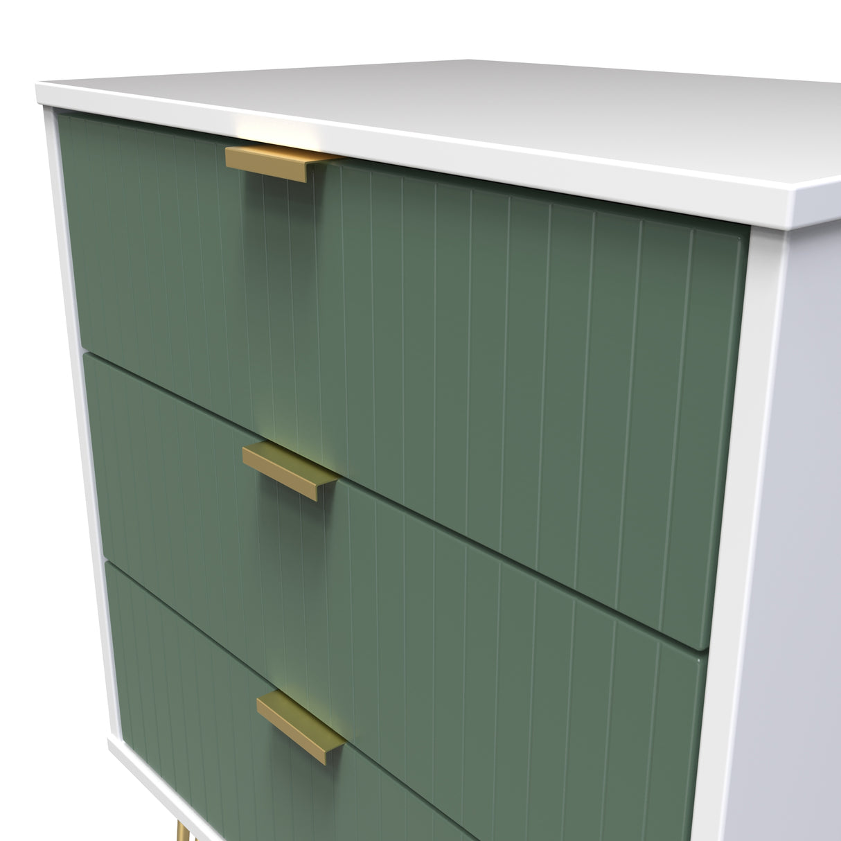 Linear 3 Drawer Midi Chest with Gold Hairpin Legs