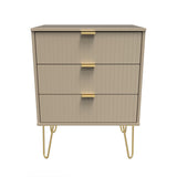 Linear 3 Drawer Midi Chest with Gold Hairpin Legs